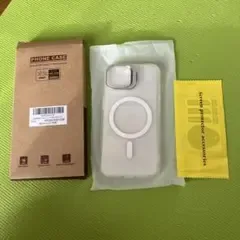 【iPhone15 ケース】半クリアスタンド付き
