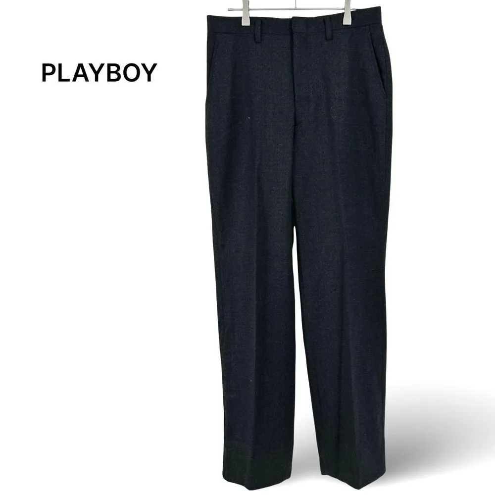 PLAYBOYビジネスパンツスラックスメンズ毛ウール100%プレイボーイ79