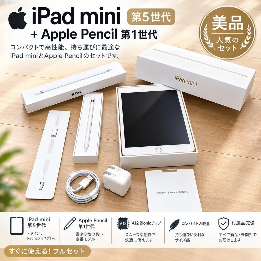 (美品)iPad mini 第5世代 & Apple pencil 第1世代
