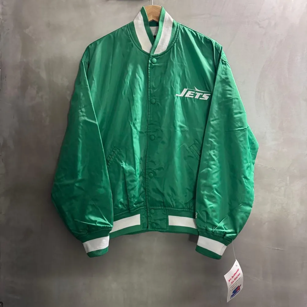 90s STARTER NY ジェッツ ナイロンスタジャン M デッド
