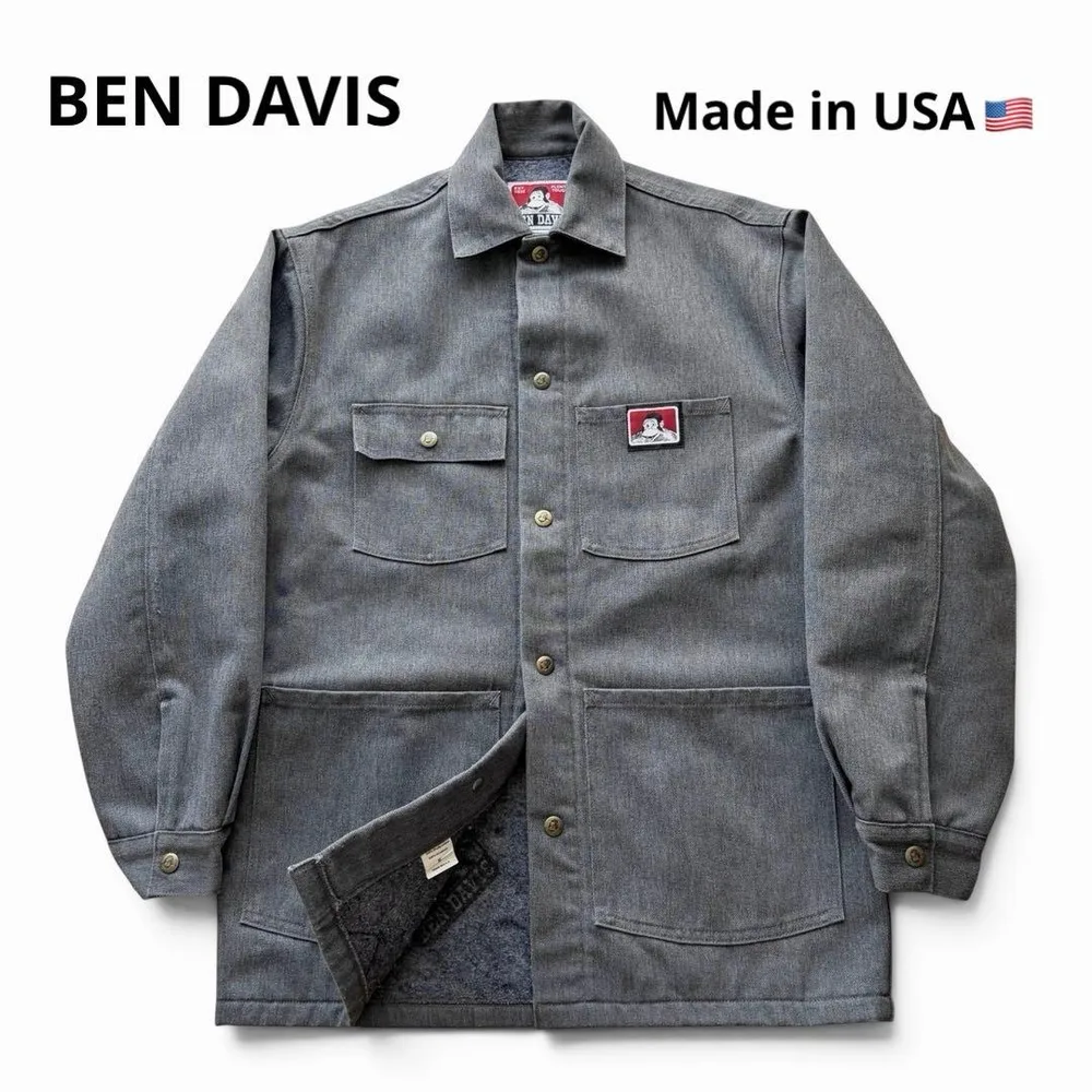 【USA製】90s BEN DAVIS カバーオール ブランケット グレー S