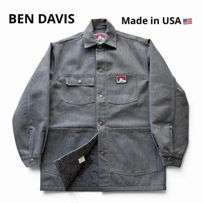 【USA製】90s BEN DAVIS カバーオール ブランケット グレー S
