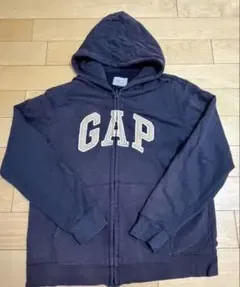 GAP ジップアップパーカー ネイビーL 短丈