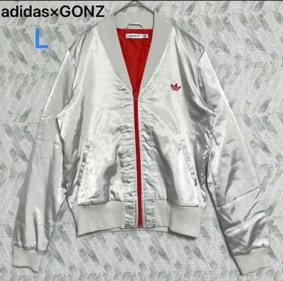 アディダス GONZ ゴンズ サテンブルゾン MA-1 シルバー L 男女兼用
