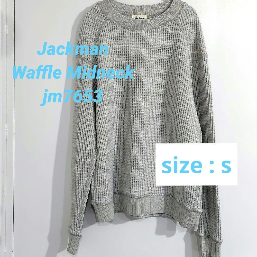 Jackman ジャックマン ワッフル ミッドネック S グレー