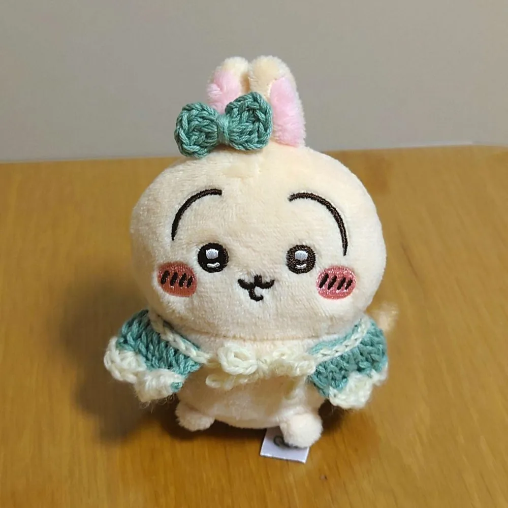 ちいかわ おすわりぬいぐるみ ぬい服 ハンドメイド かぎ編み ポンチョ リボン