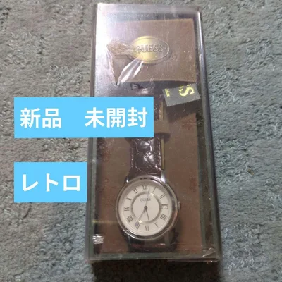 【新品・箱付き】GUESS ゲス 腕時計 ヴィンテージ レトロ ブラウンレザー