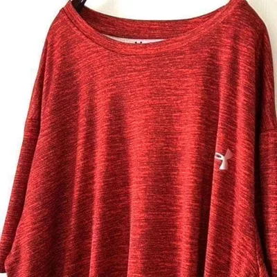 アンダーアーマー UNDER ARMOUR ロゴ Tシャツ XL レッド赤 古着