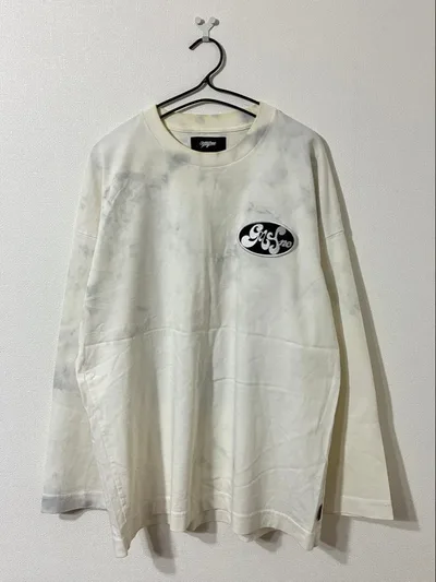 MYne マイン ロゴ 刺繍 ワッペン バック プリント 長袖 Tシャツ ロンT