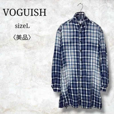 美品✨【ボーギッシュ】チェック柄ロングシャツ ネルシャツ ロックテイスト L