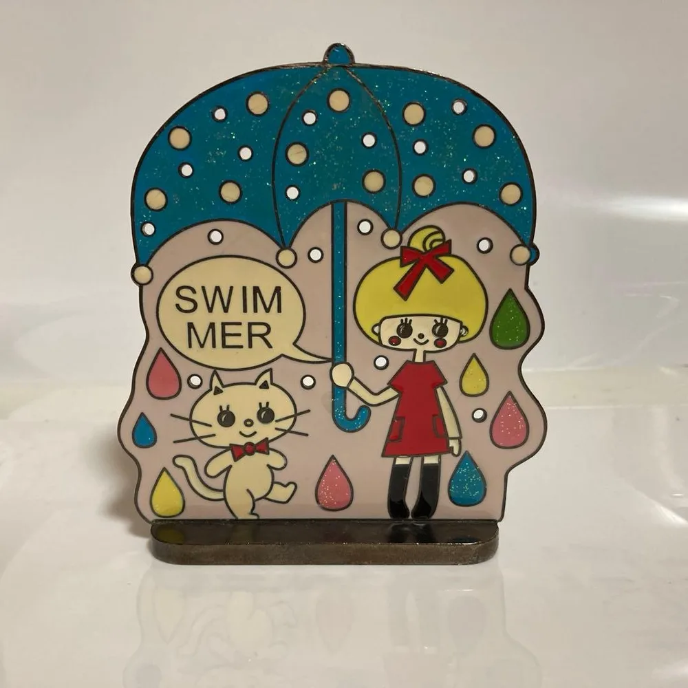 希少 当時品 SWIMMER アクセサリースタンド 傘と女の子 平成レトロ