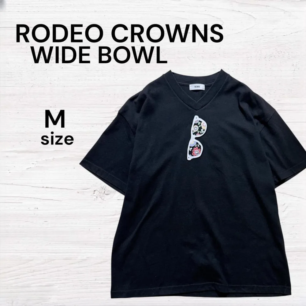 RCWB 美品 黒T Tシャツ サングラス メンズTシャツ ブラック Vネック
