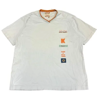 00s KARL HELMUT Tシャツ Vネック ライトブルー