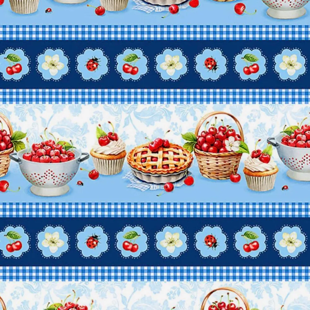 輸入生地 Sweet Cherry ボーダー