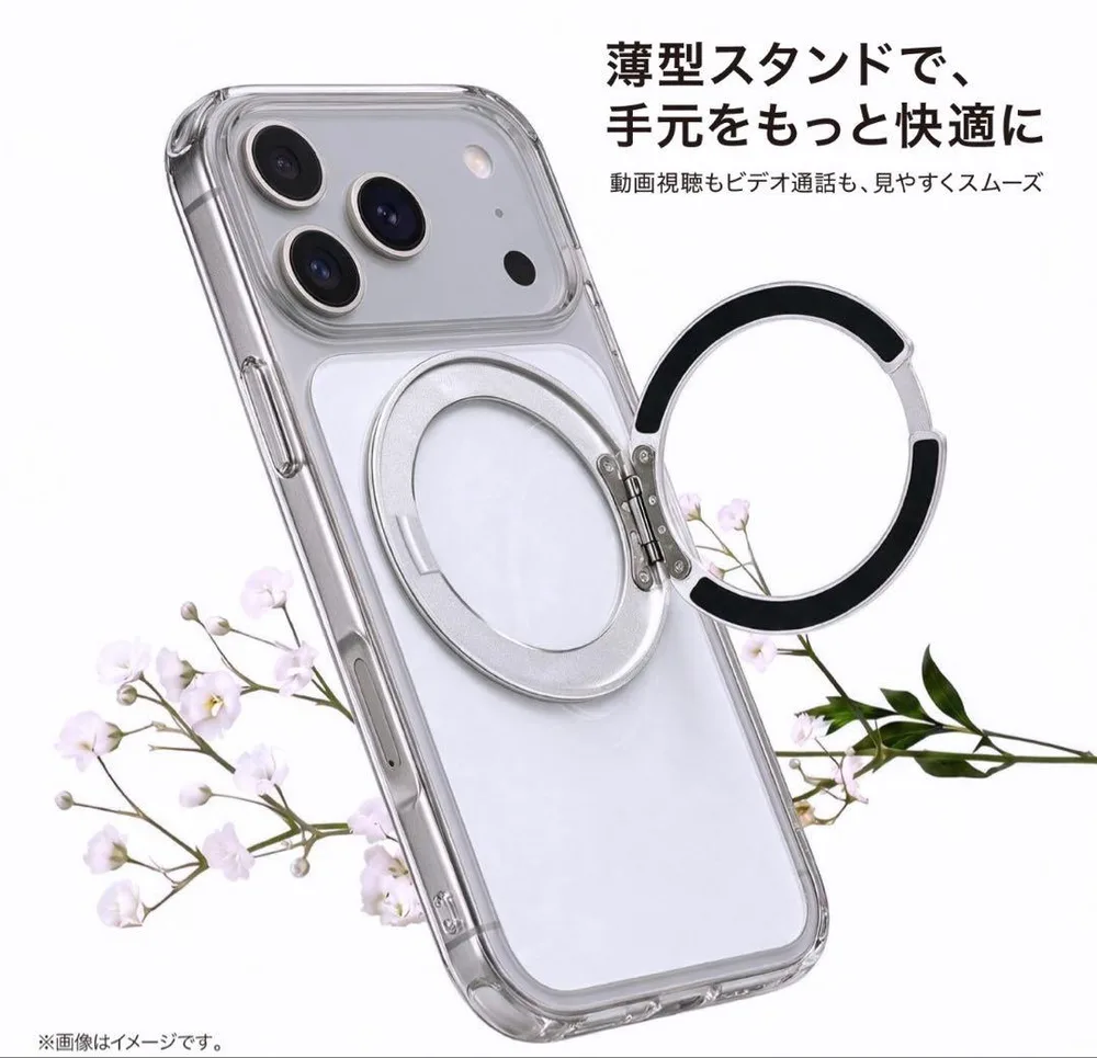 ELEORA iPhone用ケース スタンド機能付き クリア