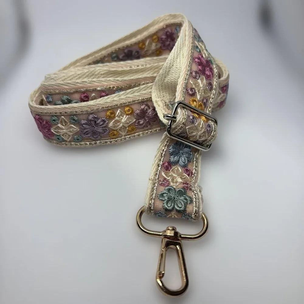スマホショルダーストラップ 刺繍 花柄 ピンク 27