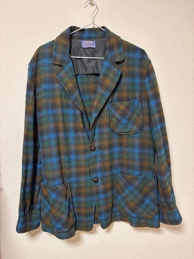 PENDLETON テーラードジャケット チェック柄 ウール 古着 M アメカジ
