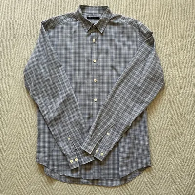 Theory 長袖チェックシャツ グレー系