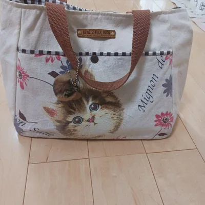 猫柄 トートバッグ キャンバス地