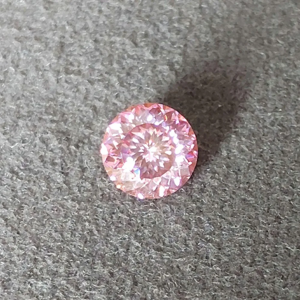 モアサナイト 1.0ct 6.5mm ピンク 100面カット ルース GRA付属