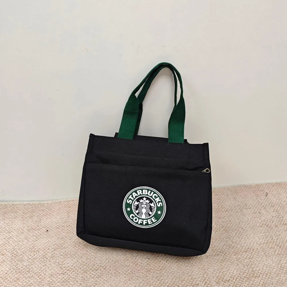 スターバックス コーヒー ロゴ トートバッグ 小物入れ 前面ポケット付き