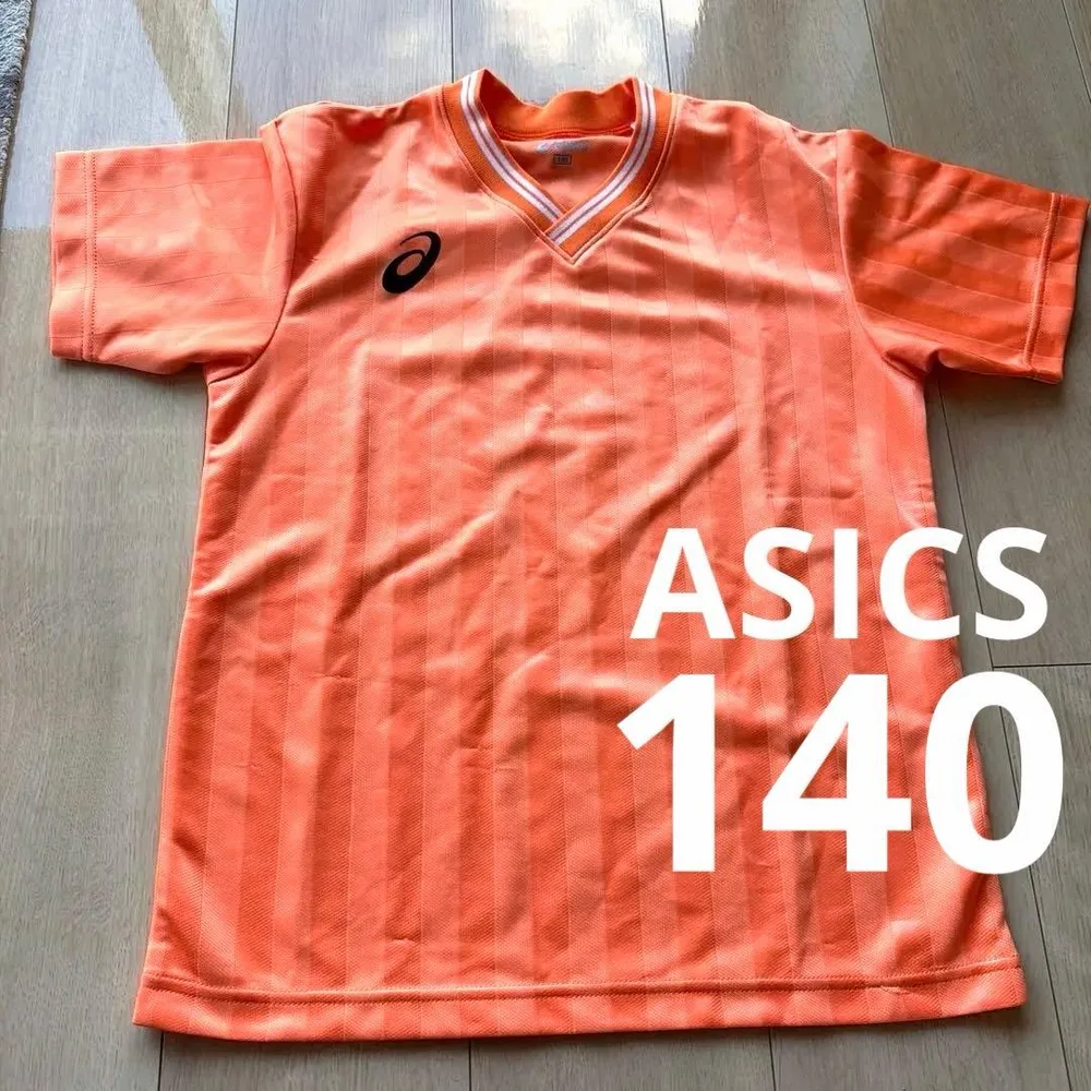 【お得】アシックス 140cm トレーニング 半袖Tシャツ サッカー オレンジ