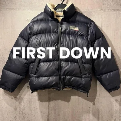 FIRST DOWN リバーシブル ダウンジャケット ブラック