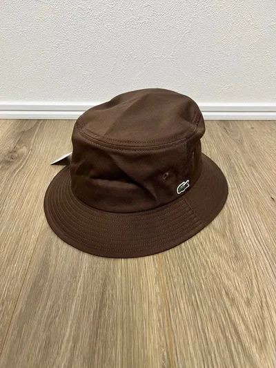未使用 ラコステ ハット 58cm 茶色 ブラウン LACOSTE 帽子