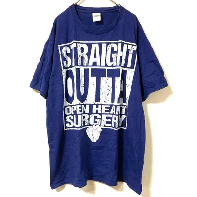 ポートアンドカンパニー Tシャツ クルーネック 半袖 文字L 紺 綿 ストリート