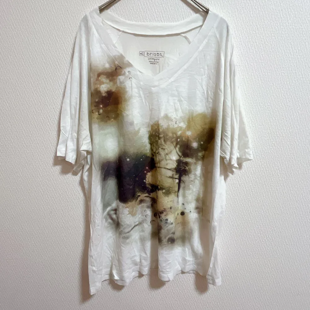 お得⭕️brisas【XL】アートプリント Tシャツ グラフィック Vネック