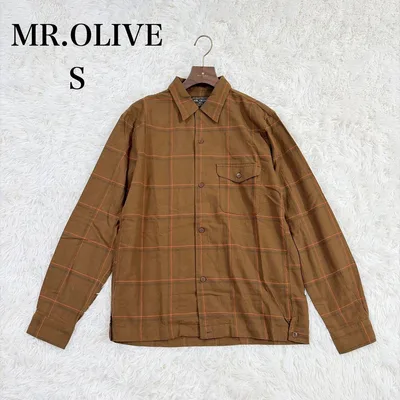 MR.OLIVE(S)チェックシャツ ブラウン 綿100% 日本製 ネルシャツ