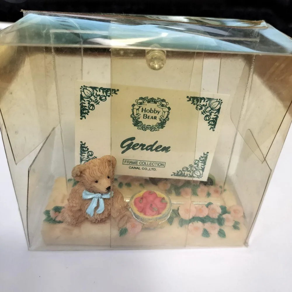 レトロ Hobby Bear ガーデンモチーフ 透明アクリル フォトフレーム