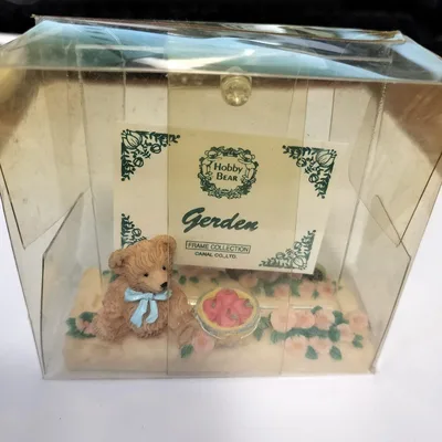 レトロ Hobby Bear ガーデンモチーフ 透明アクリル フォトフレーム