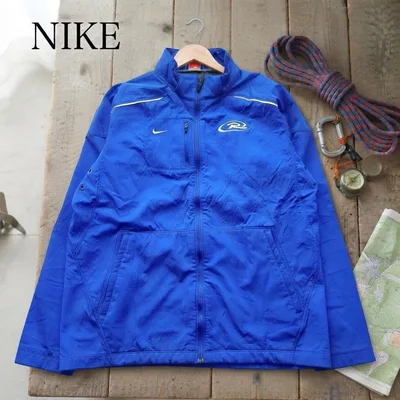 【ナイキ】NIKE TEAM フルジップ ナイロンジャケット L ブルー 青
