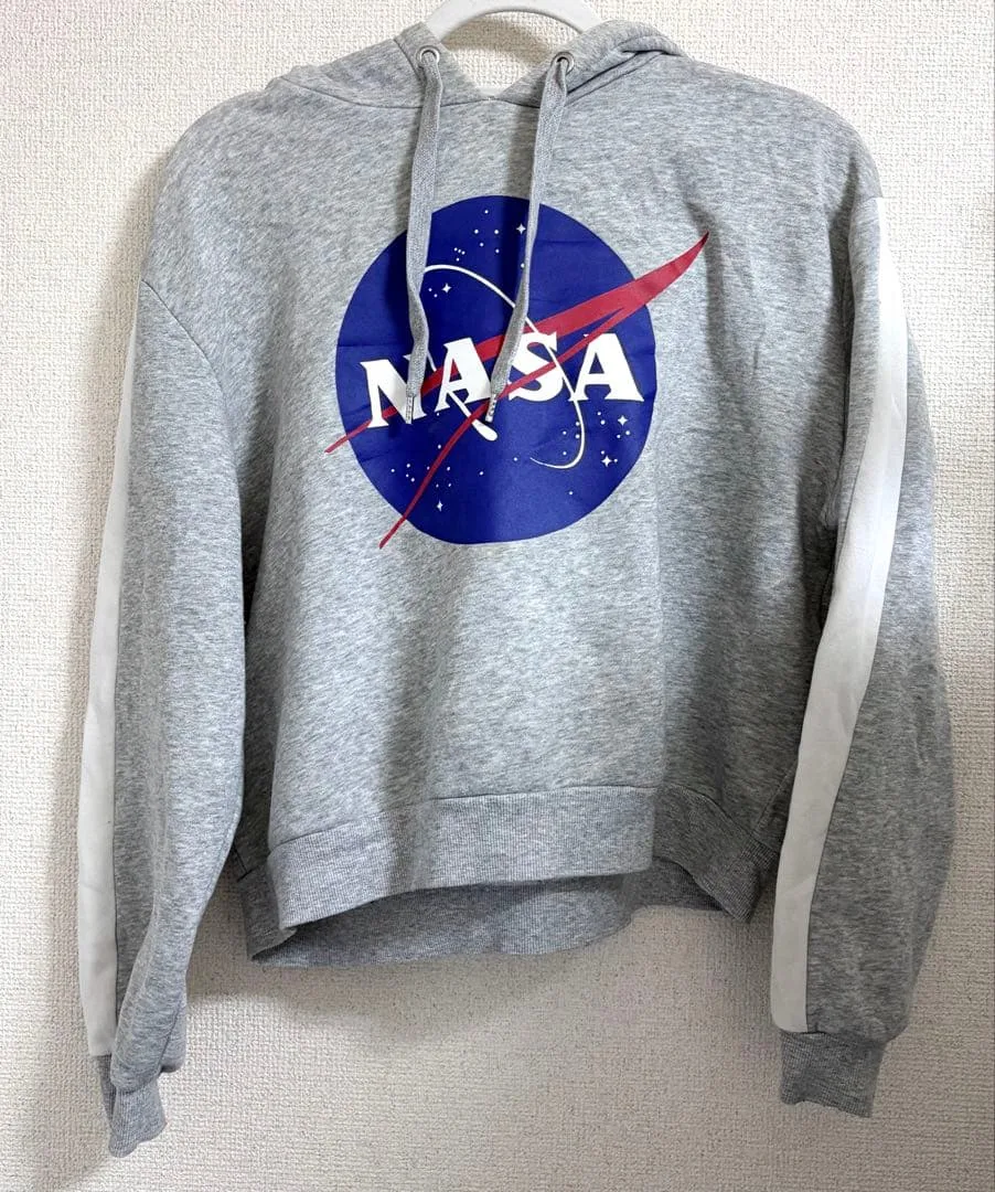 H&M DIVIDED NASA プリント パーカー グレー L