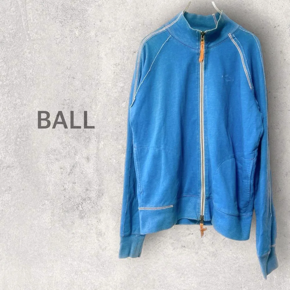 【BALL】ジップアップジャケット M 羽織 スポーツ 長袖 コットン100%