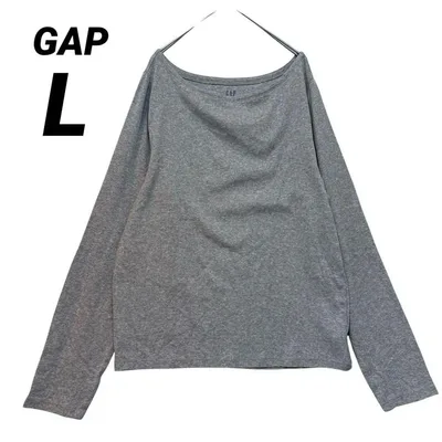 GAP ボートネック 長袖 カットソー 無地 シンプル ゆったり グレー L