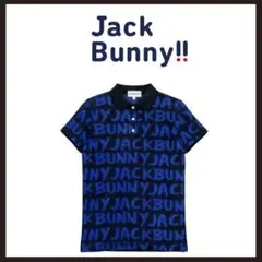 新品未使用 JACK BUNNY(ジャックバニー) 総柄ポロシャツ 1 ブラック