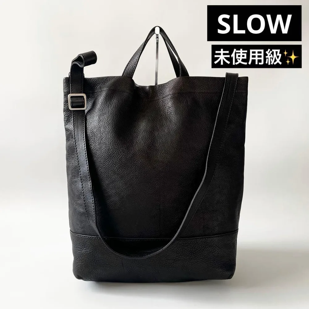 未使用級✨SLOW スロウ レザー 2wayトートバッグ 黒 ショルダーバッグ