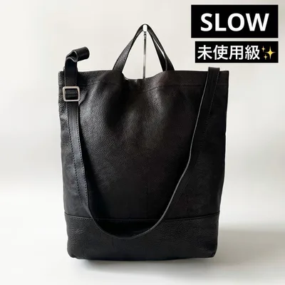 未使用級✨SLOW スロウ レザー 2wayトートバッグ 黒 ショルダーバッグ