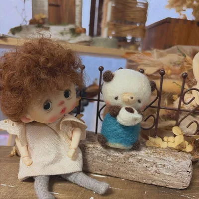 羊毛フェルト パンダ ハンドメイド インテリア
