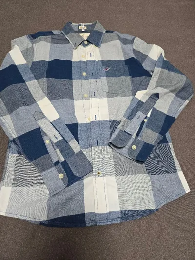 Hollister チェック柄 長袖シャツ ブルー