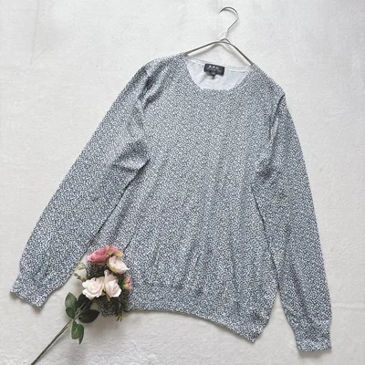 アーペーセー A.P.C. クルーネック ニット セーター 薄手 小花柄 長袖