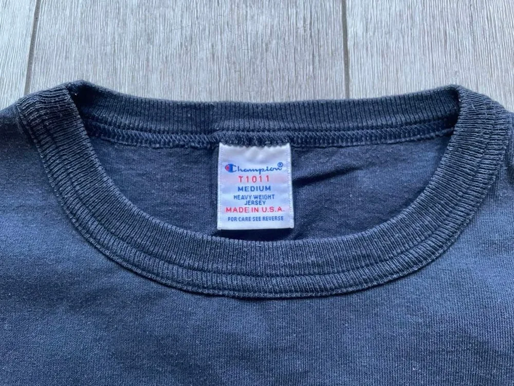Champion T1011 ヘビーウェイト Tシャツ ネイビー M USA