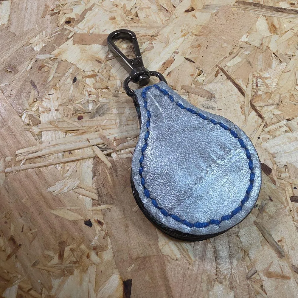 ハンドメイド レザー キーリング 異素材ミックス