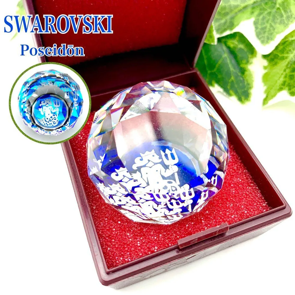 【希少】SWAROVSKI ポセイドン 海の神 クリスタル ペーパーウエイト