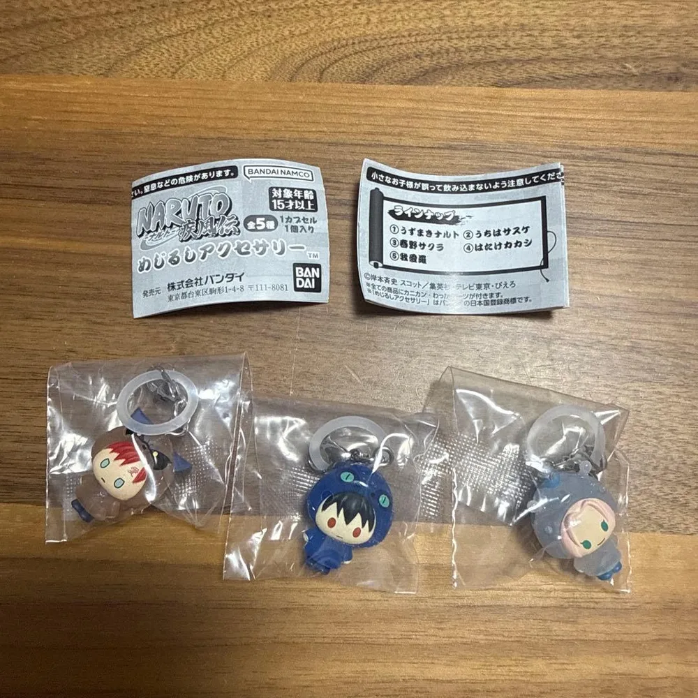 NARUTO 疾風伝 めじるしアクセサリー 3種セット 我愛羅 サスケ サクラ