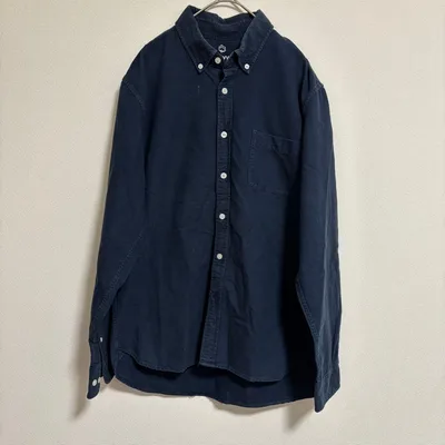 NAVY 長袖シャツ ネイビー ボタンダウン XL