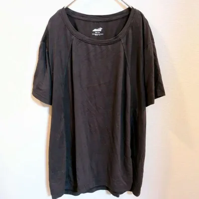 アヴィア 無地 Tシャツ クルーネック 半袖 黒 レーヨン ジム