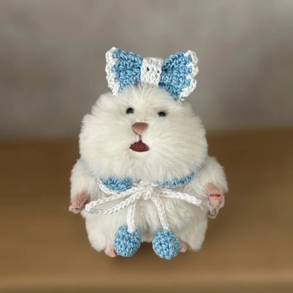 はむにぎり用 水色リボンとつけ襟セット ぬい服
